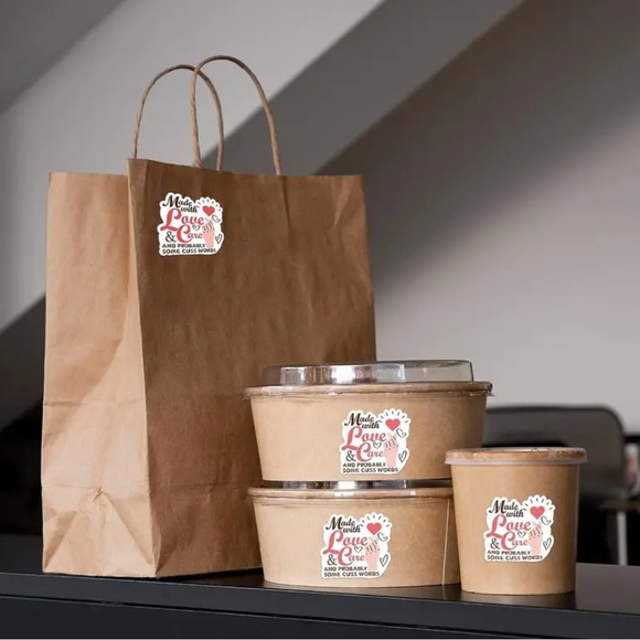 500 “Made With Love and Care and Probably Some Cuss Words” Stickers - Picture 4 of 6